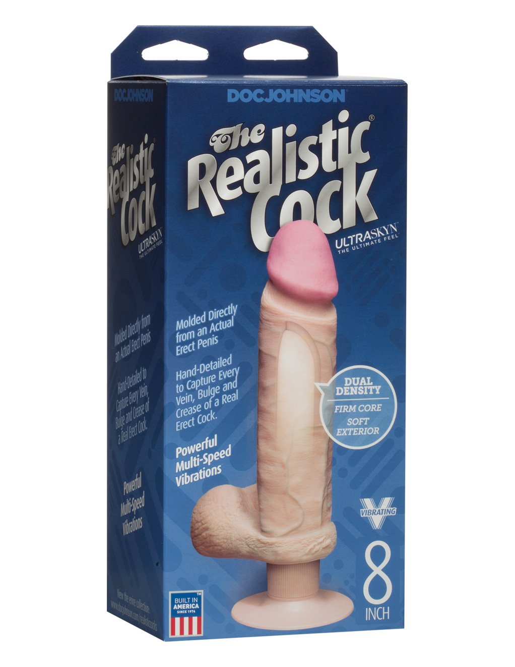 Doc Johnson Realistic Cock UltraSkyn Vibrating 8 Dildo