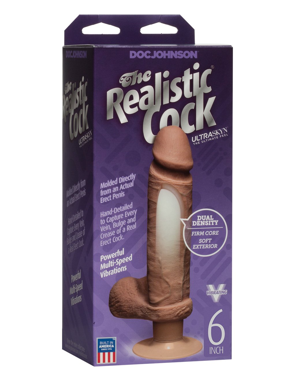 Doc Johnson The Realistic Cock UltraSkyn Vibrating 6 Dildo