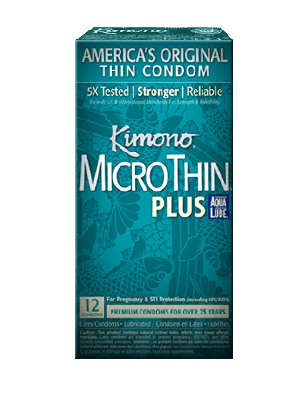 Kimono MicroThin Aqua Lube Condoms 12pk front