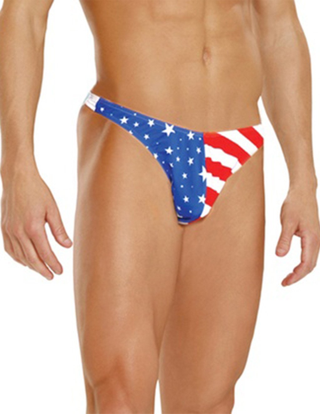Elegant Moments Men's Stars & Stripes Thong - Lingerie - Mens Underwear
