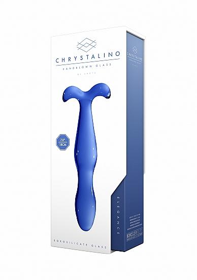Shots America Blue Chrystalino Elegance Glass Plug Sex Toy