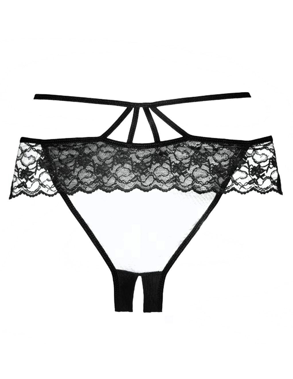 Adore by Allure Angel Bragas transparentes y de encaje con tiras sin entrepierna