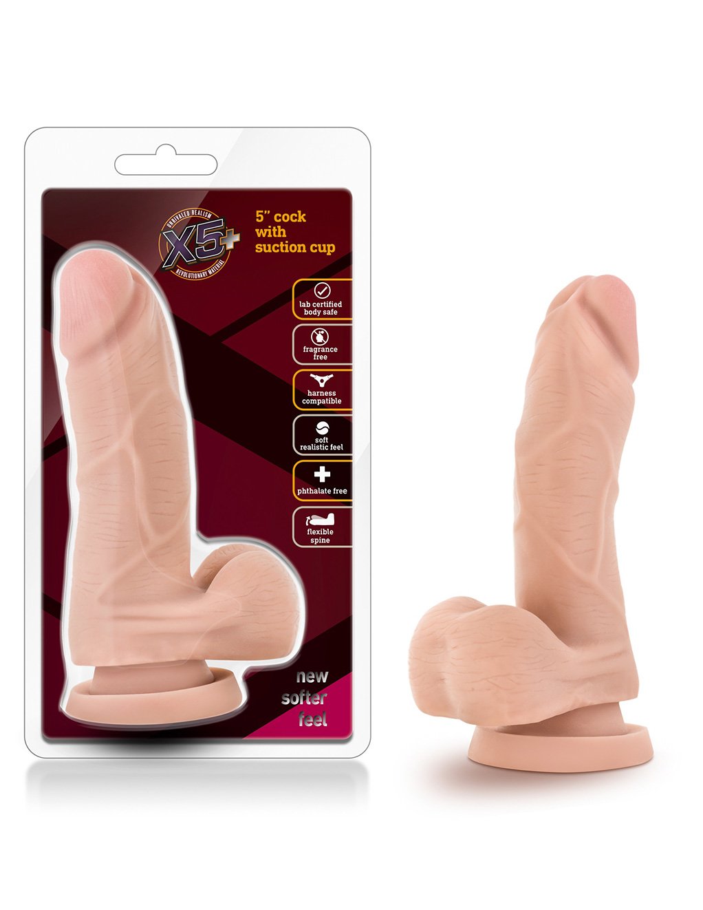 Blush Novelties X5 Plus 5 Inch Suction Cup Dildo