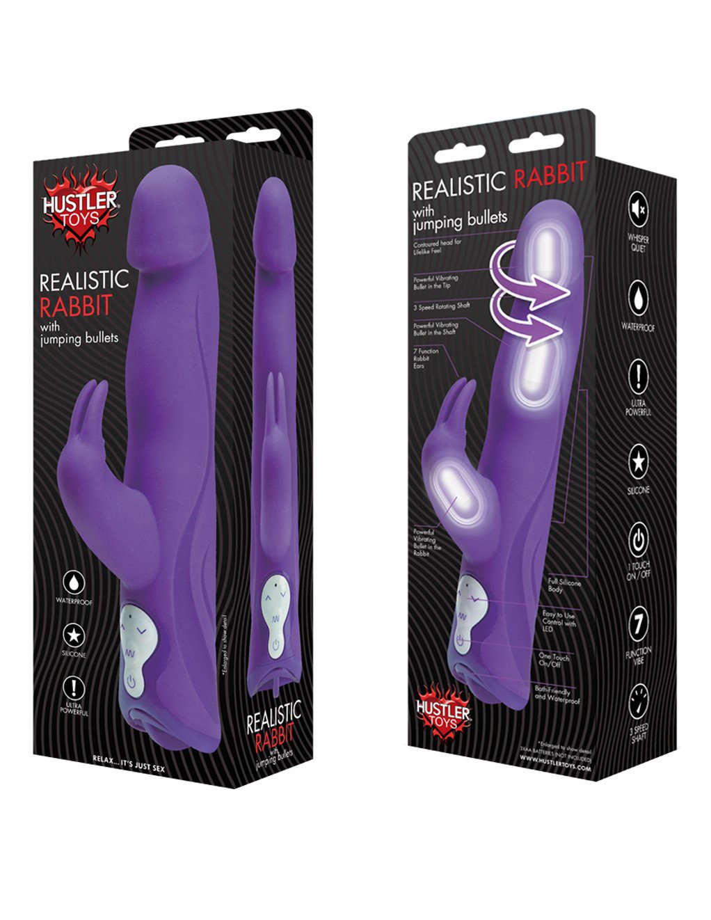 Hustler Real Rabbit Vibrator with Rotating Beads Box