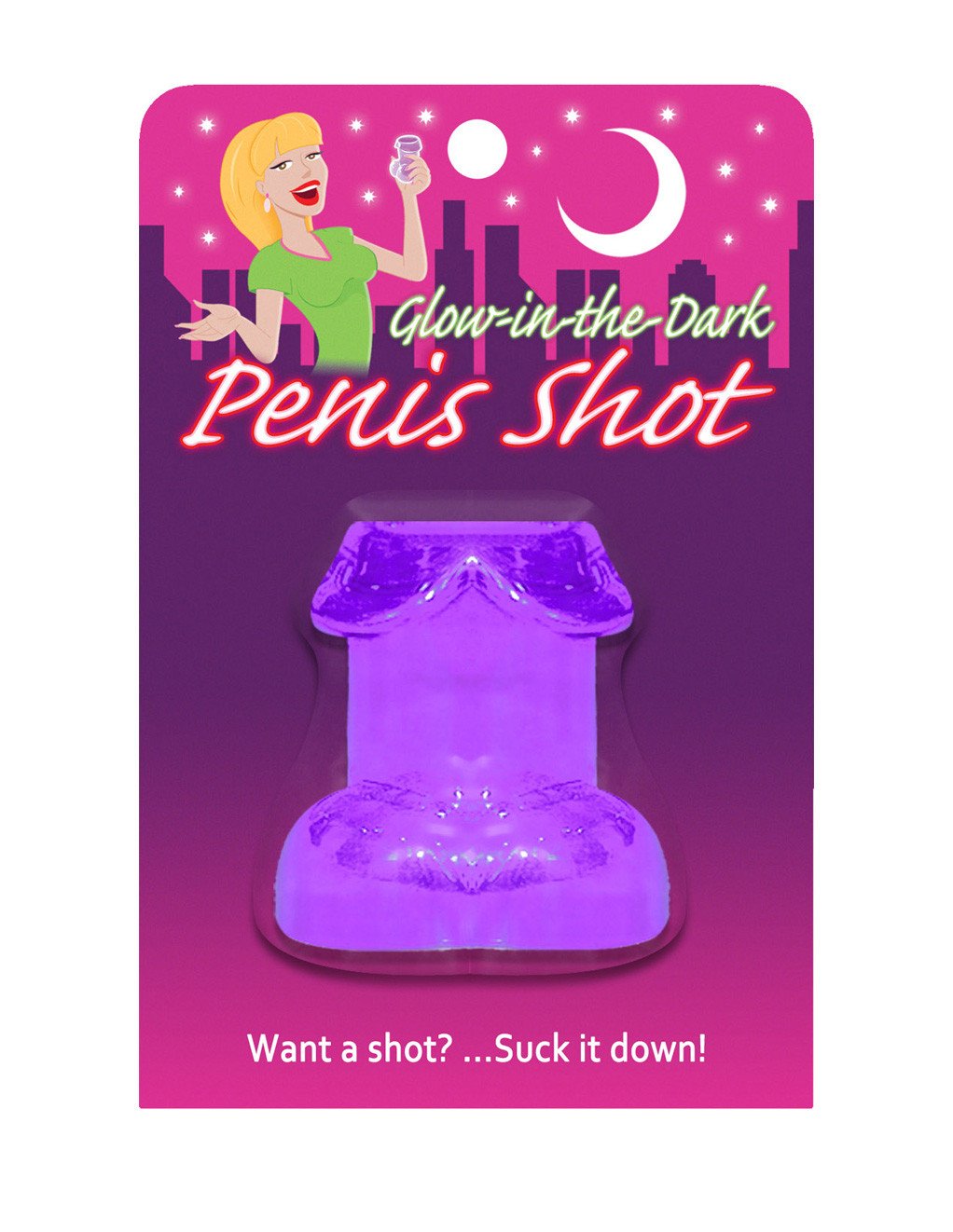 Glow in the Dark Penis Shot Glass Purple