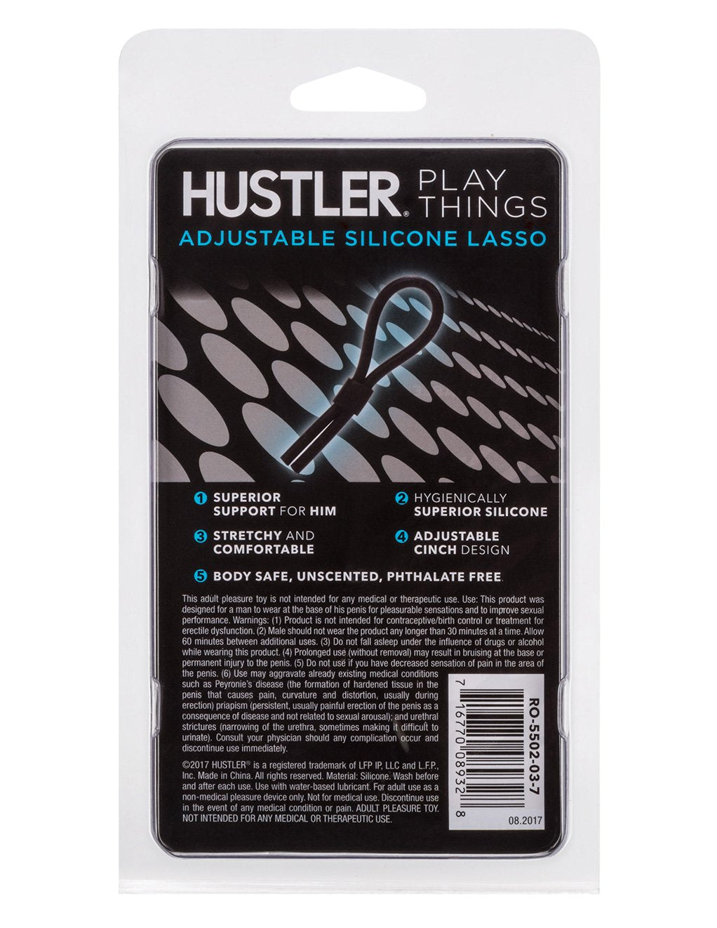 Hustler Playthings Adjustable Silicone Lasso Cockring - Novelties - Cockring