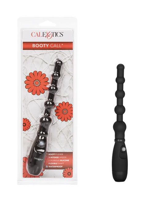 Cal Exotics Booty Call Booty Flexer Silicone Vibrating Anal Beads Black Package