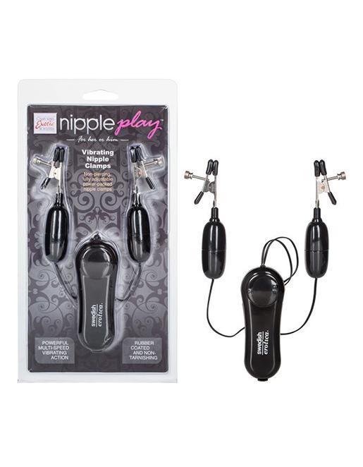 Cal Exotics Nipple Play Vibrating Nipple Clamps - Fetish BDSM - Nipple play
