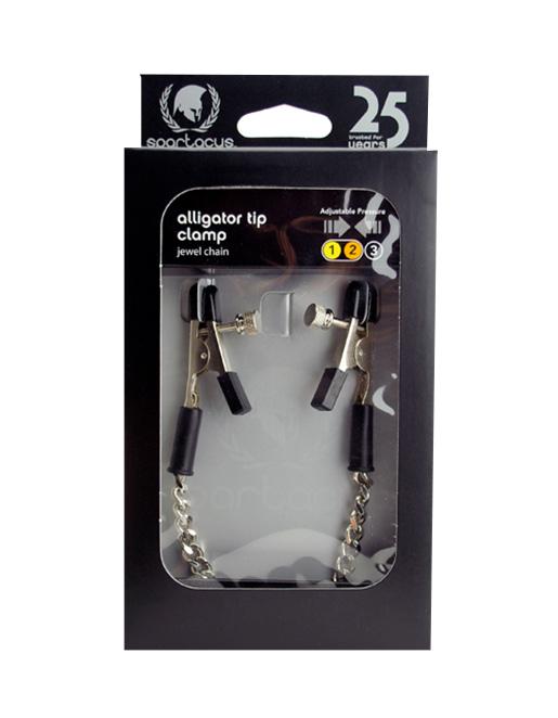 Spartacus Adjustable Jewel Chain Alligator Clamps - Fetish BDSM - Nipple play
