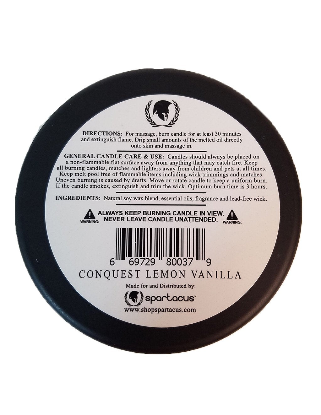 Spartacus Sensual Massage Candle Conquest Lemon Vanilla - General Merchandise - Candles/Aroma