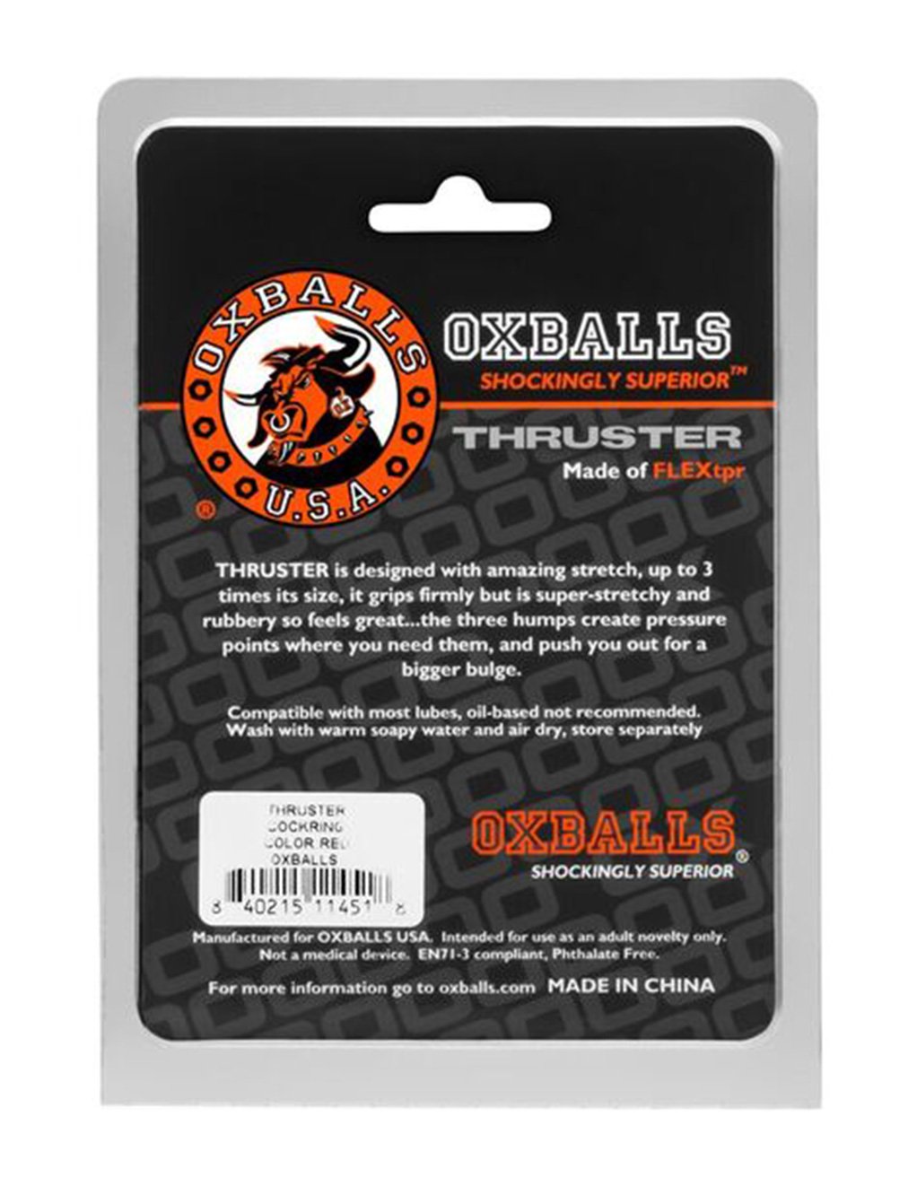 Oxballs Thruster Cockring Red - Novelties - Cockring