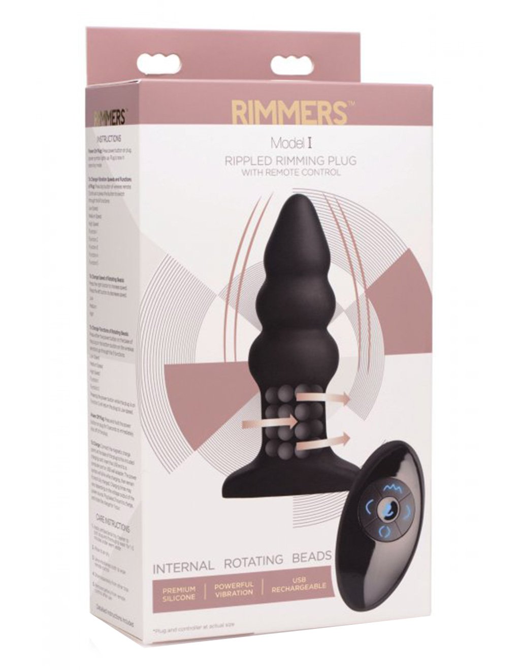 Rimmers Model I Rippled Rimming Plug with Remote Packaging