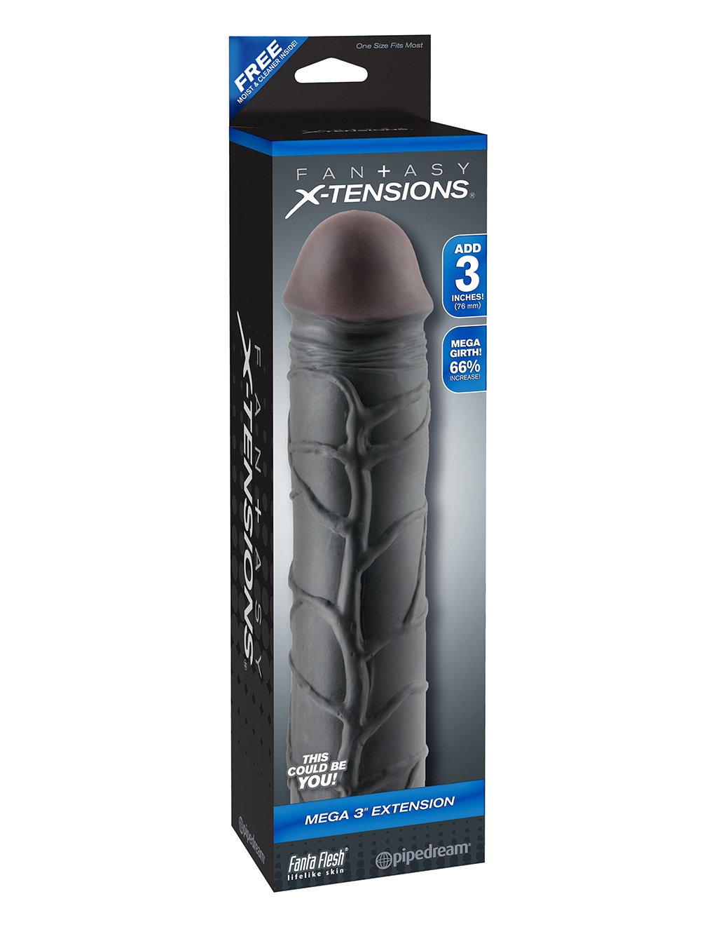 Pipedream Fantasy X-tensions Mega 3inch Extension Black
