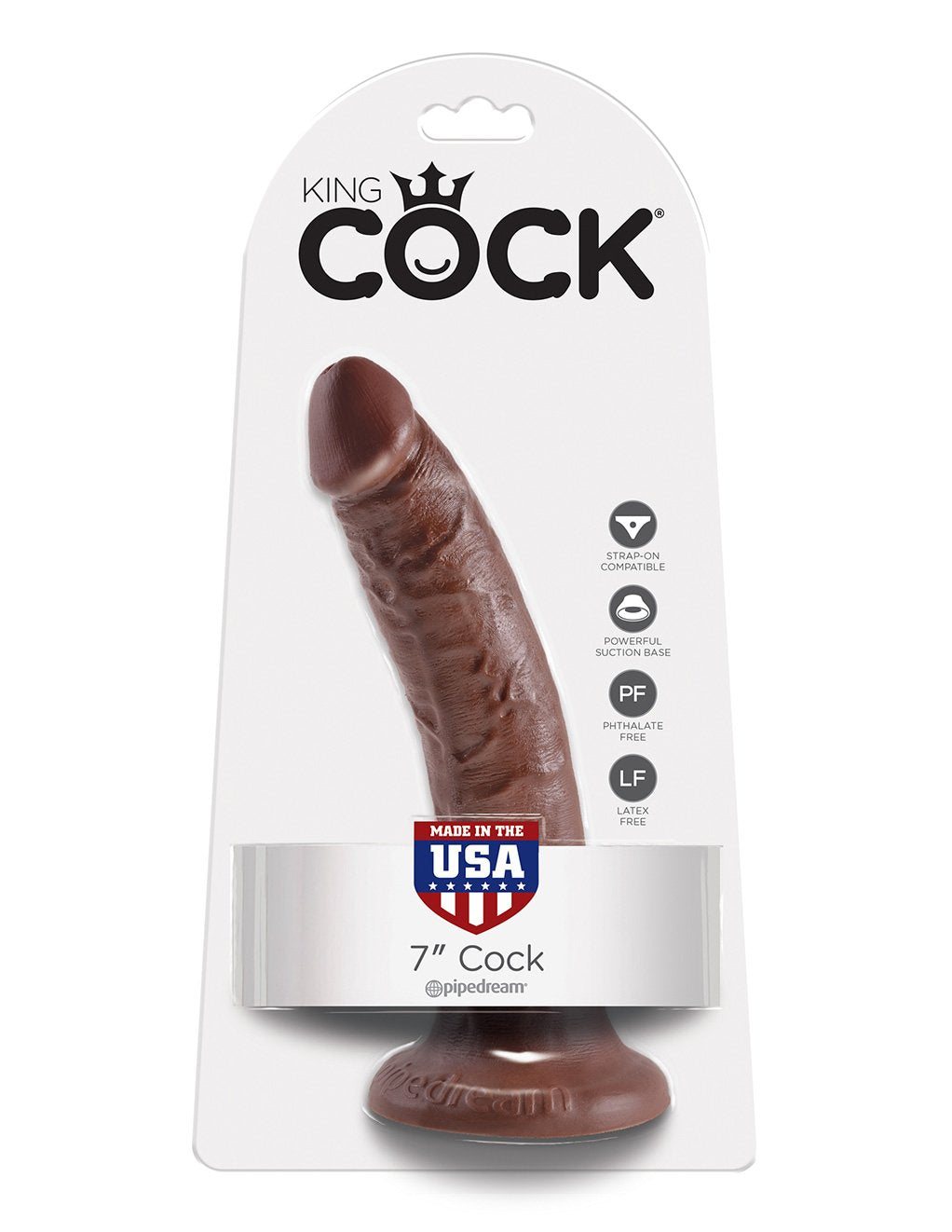 Pipedream King Cock 7 Inch Brown