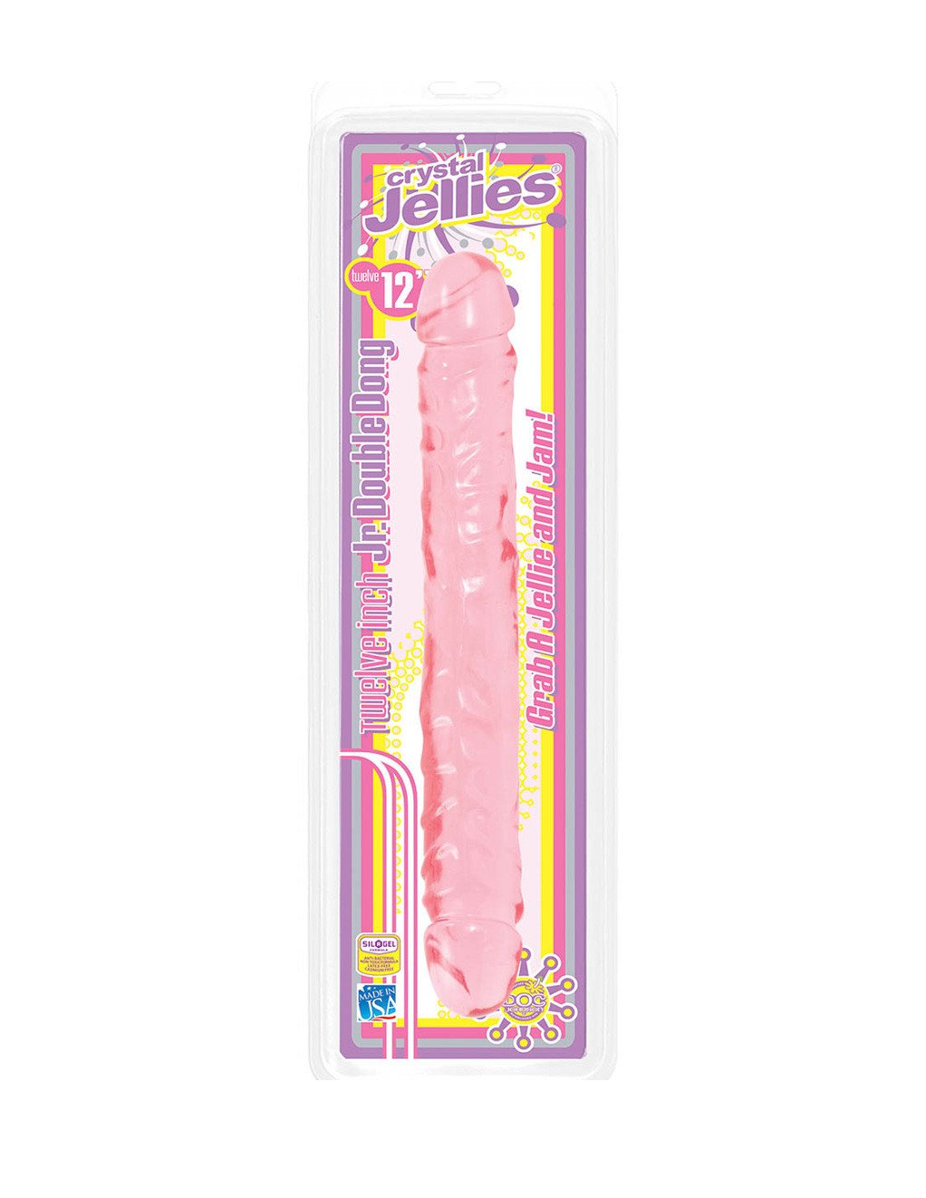 Doc Johnson 12in Jellie Double Dong Pink Package