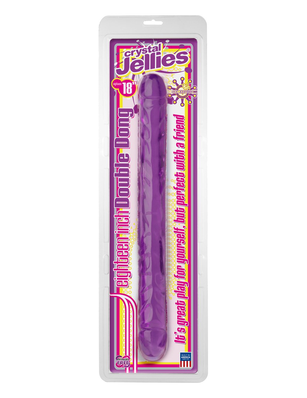 Doc Johnson Crystal Jellies 18 Inch Double Dong Purple