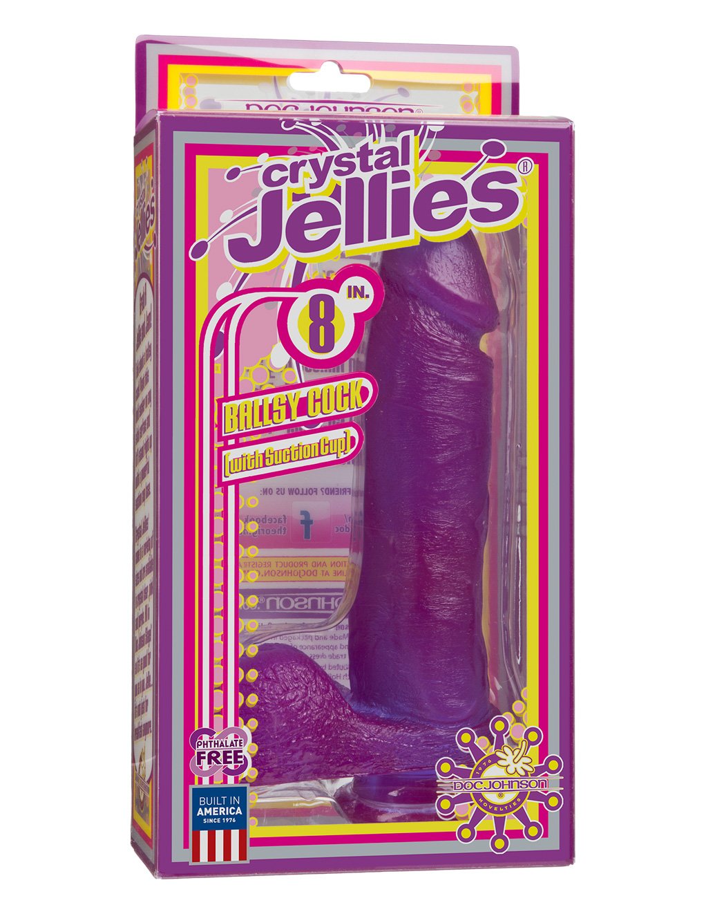 Doc Johnson 8 Inch Ballsy Jellie Cock Purple