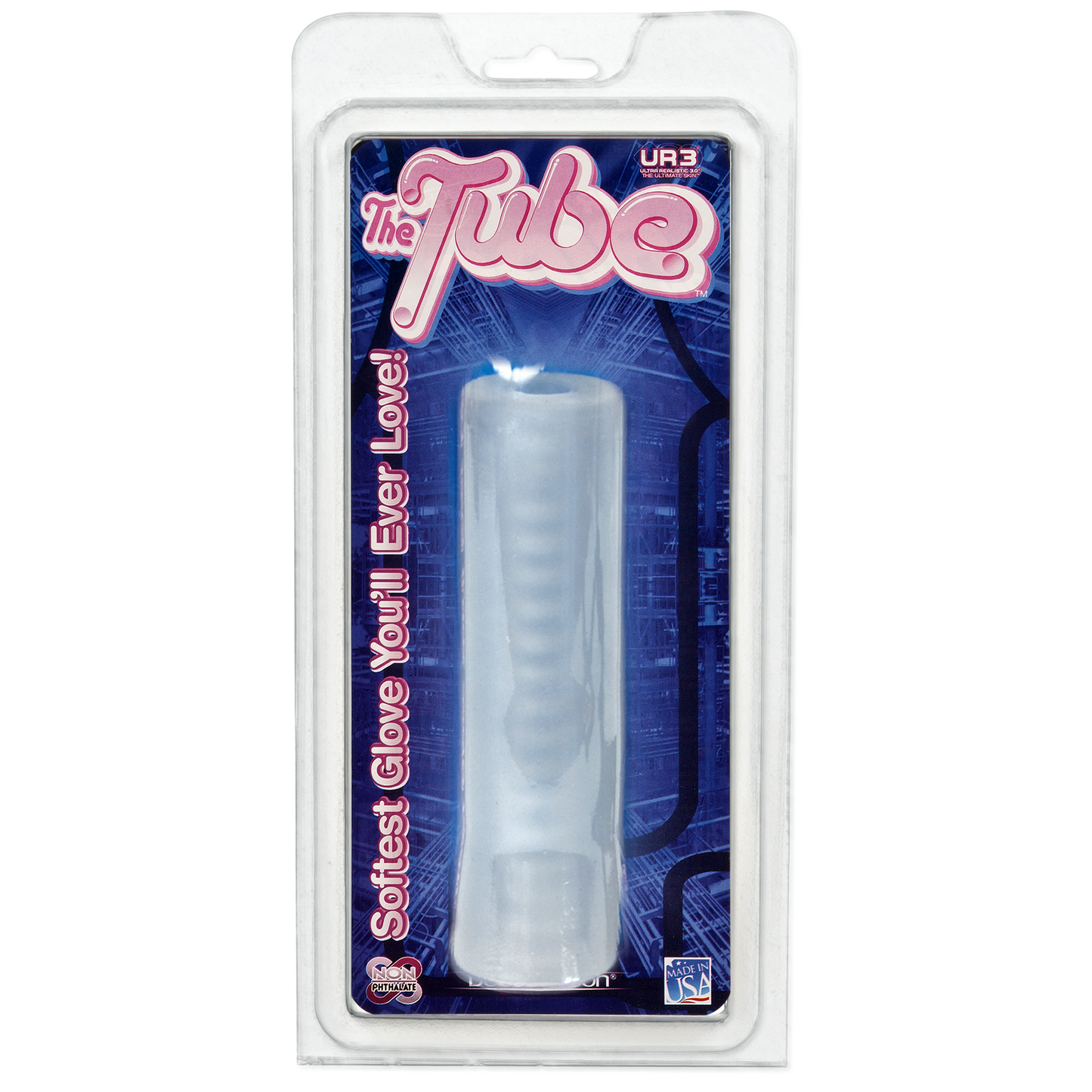 Doc Johnson The Tube Ultraskyn Clear Masturbator Sleeve - Clear