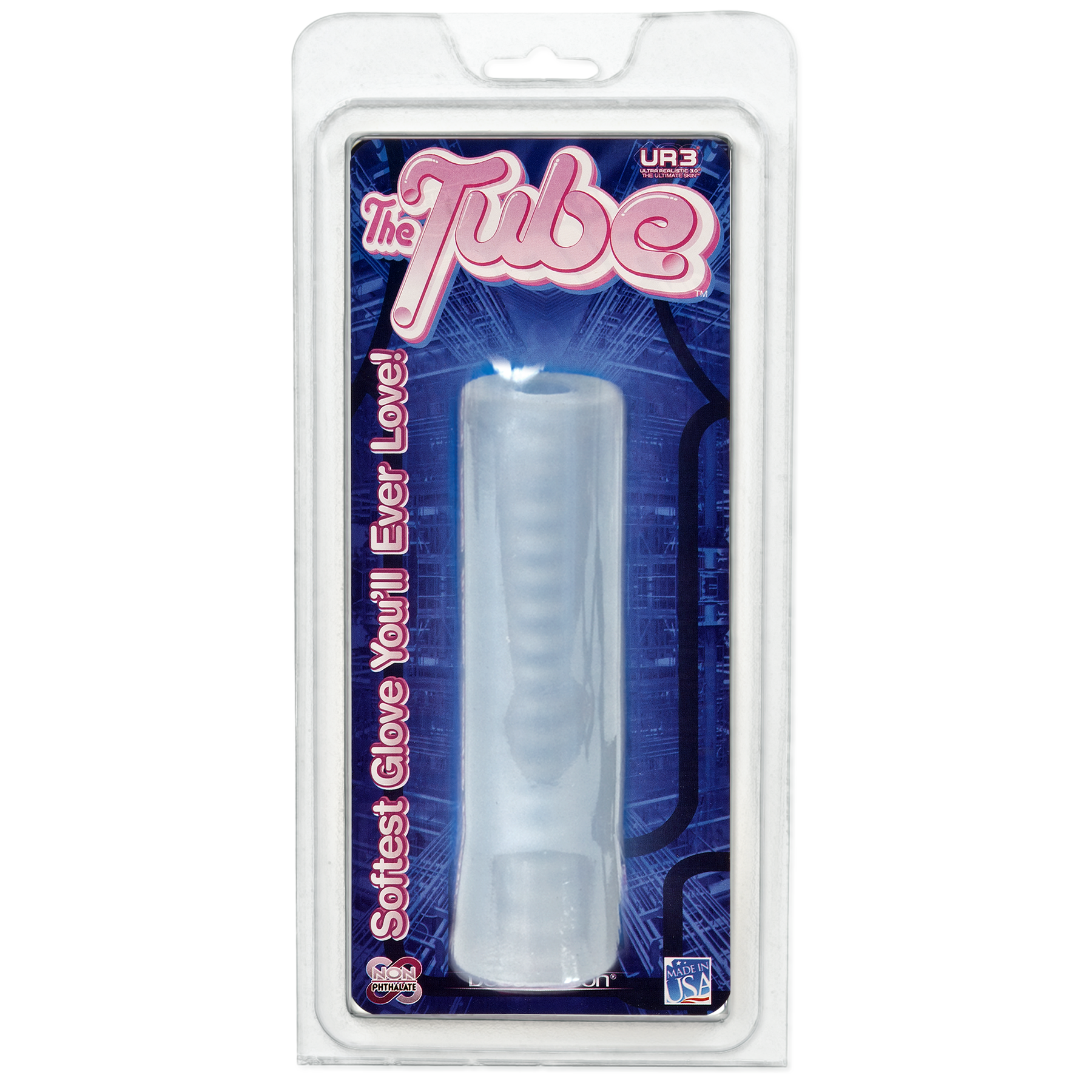 Doc Johnson The Tube Ultraskyn Clear Masturbator Sleeve - Clear