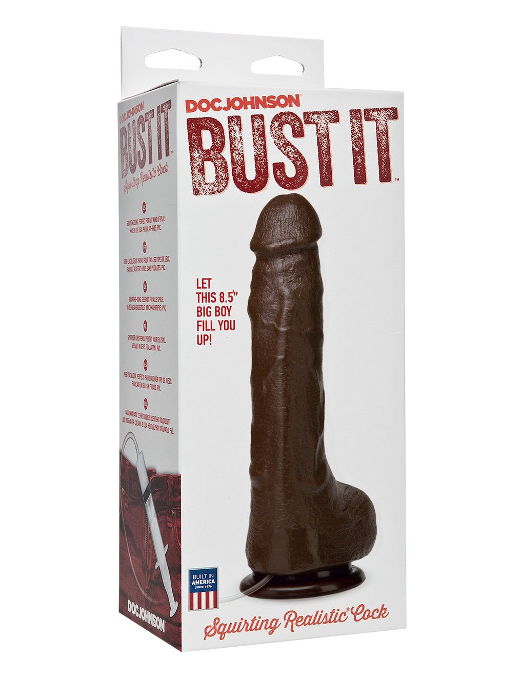 Vac-U-Lock Doc Johnson Bust It - Squirting Realistic Cock Chocolate