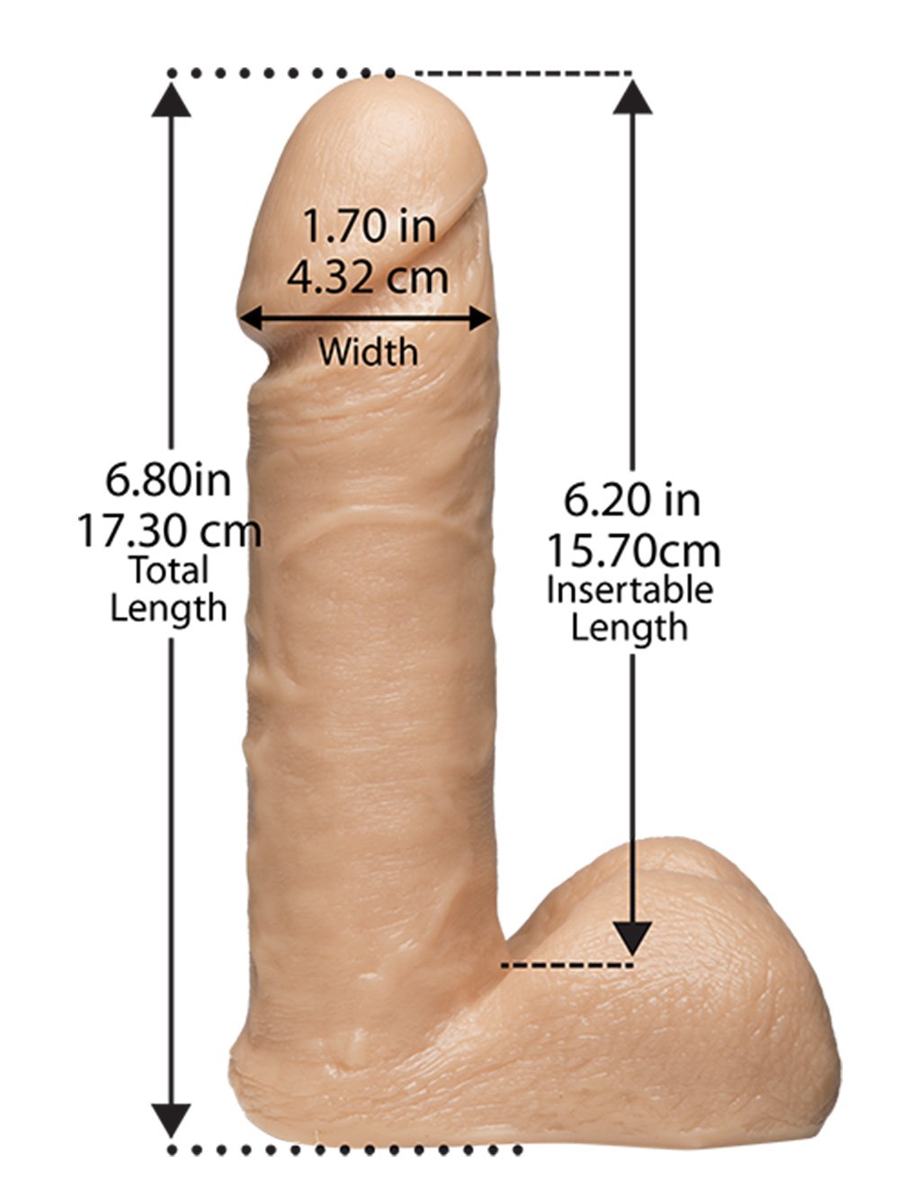 Vac-U-Lock 6 Inch UR3 Cock White