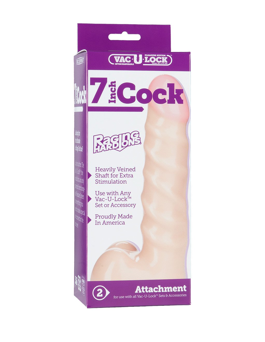 Vac-U-Lock 7 Inch Real Raging Cock Package
