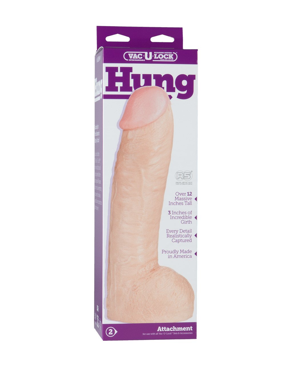 Vac-U-Lock 12 Inch Vanilla Hung Dildo Package