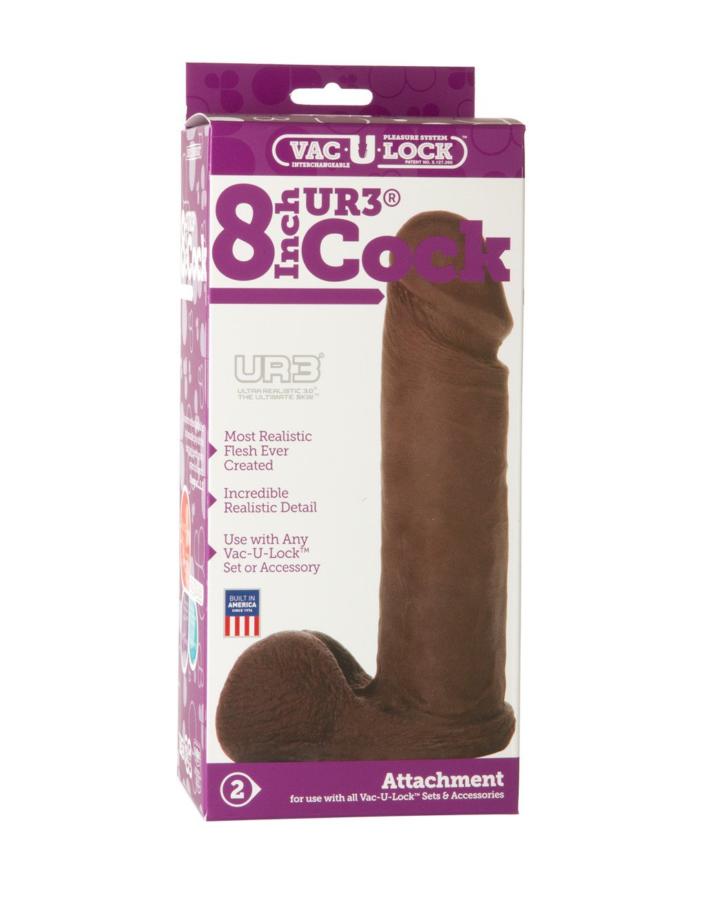 Vac-U-Lock UR3 8 inch Cock Black Package