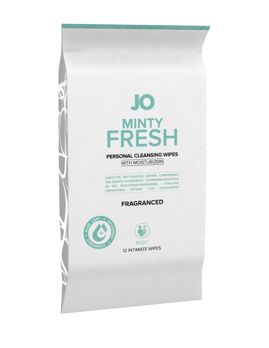 Jo Intimate Personal Cleansing Wipes Minty Fresh 12pk