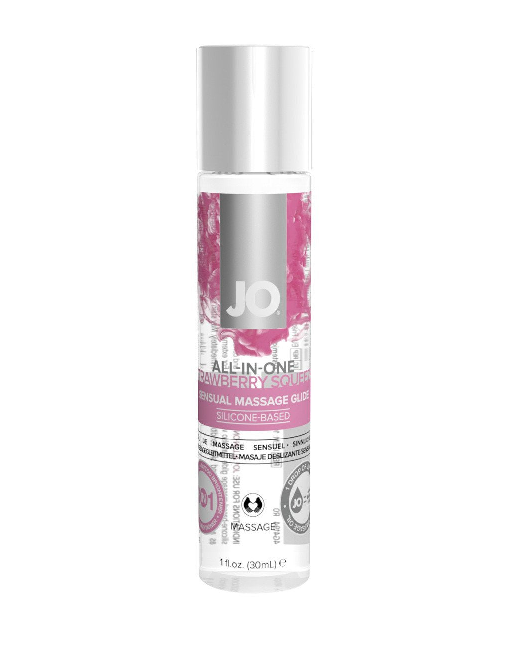 Jo All-In-One Silicone Sensual Massage Glide Strawberry Squeeze 1oz