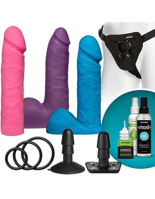 Vac-U-Lock Dual Density Ultraskyn Colors Dildo & Plug Set - Novelties - Dildo