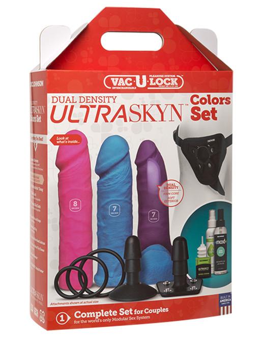 Vac-U-Lock Dual Density Ultraskyn Colors Dildo & Plug Set - Novelties - Dildo