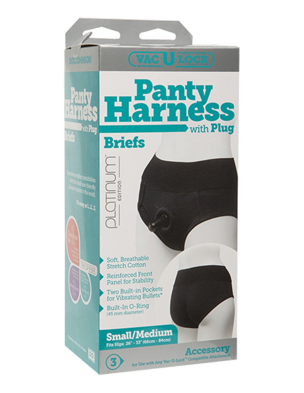 Vac-U-Lock Briefs Panty Harness with Plug S