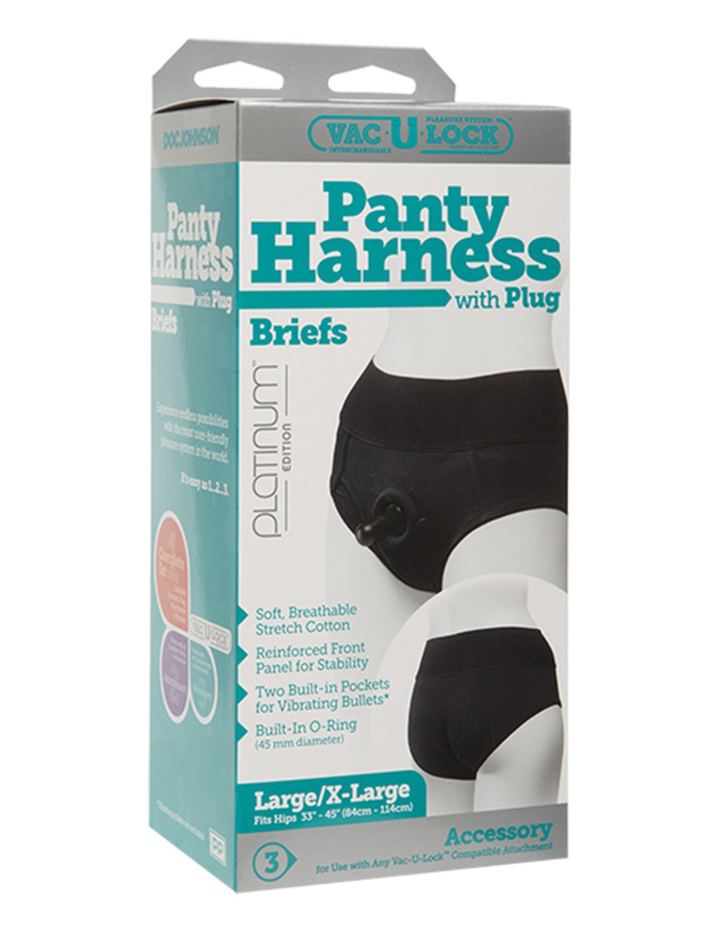 Vac-U-Lock Briefs Panty Harness with Plug L
