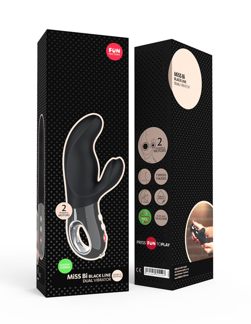 Fun Factory Miss Bi Rabbit Vibrator Black Edition - Novelties - Massager