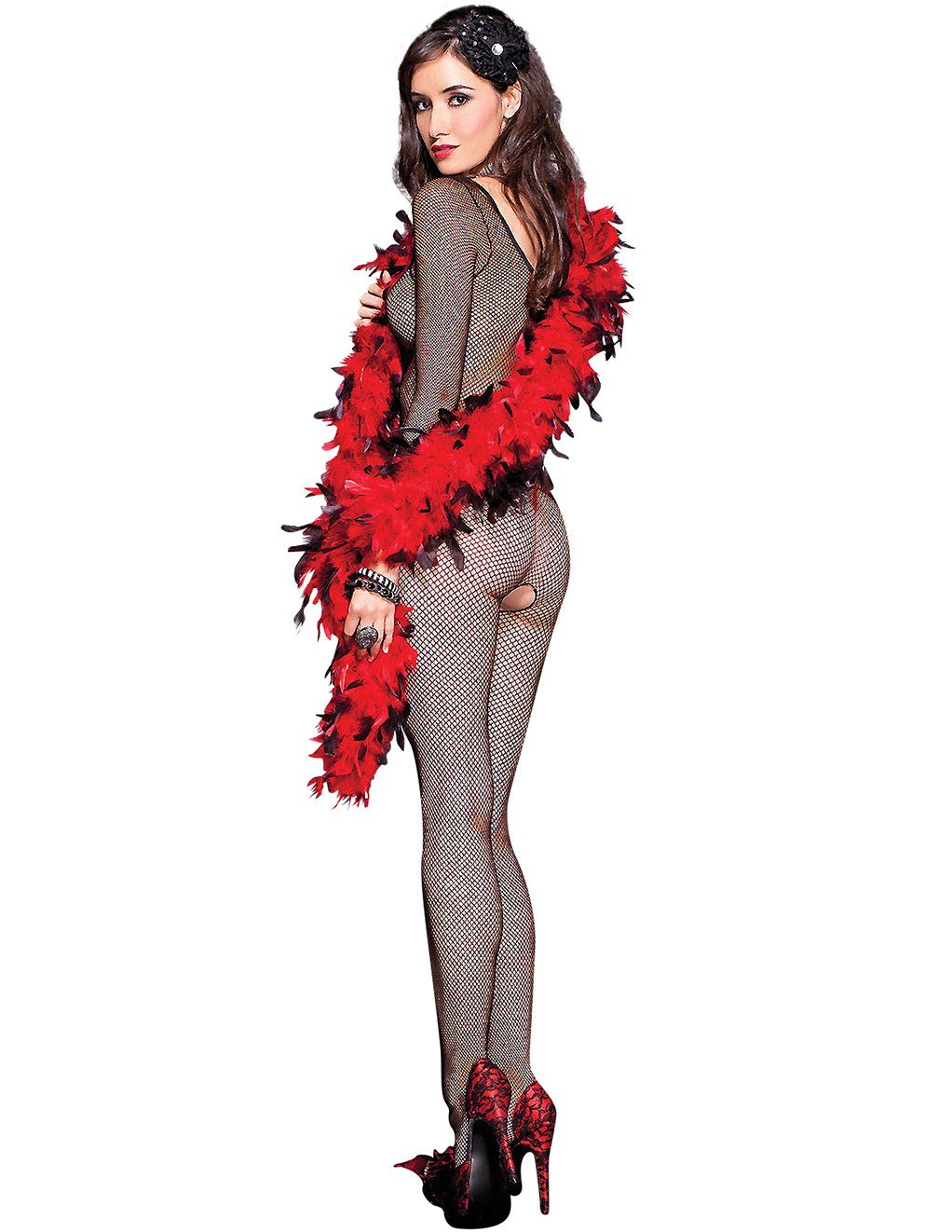 Hustler Lingerie Long Sleeve Criss Cross Front Crotchless Bodystocking - Lingerie - Bodystockings