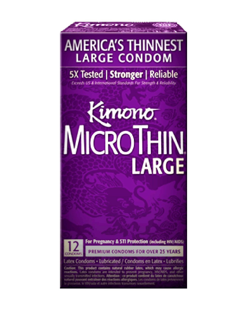 Kimono MicroThin Large Condoms 12pk front