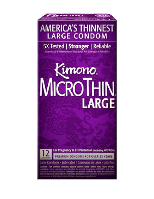 Kimono MicroThin Large Condoms 12pk front