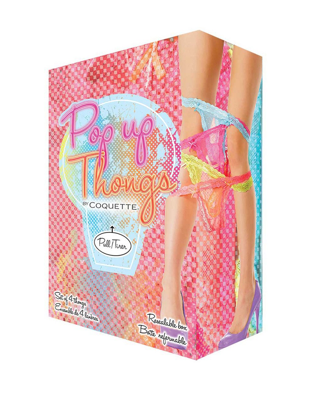 Coquette 4pc Thong Lace Panty - Lingerie - Womens Underwear
