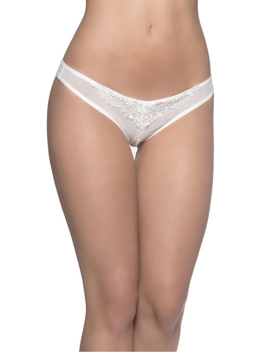 Oh la la Cherie Applique Front Bikini Panty with Pearls Detail