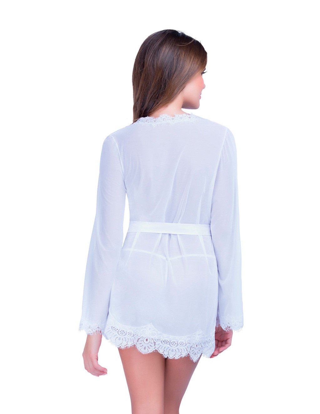 Oh La La Cheri Eyelash Lace Trim Robe back