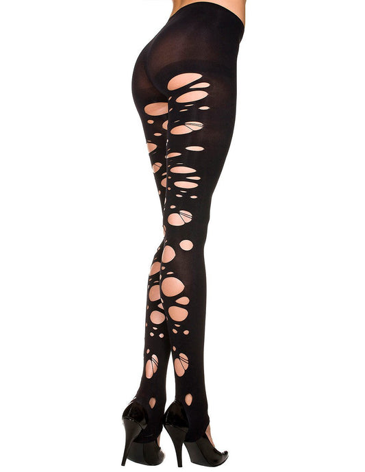 Hustler Lingerie Tattered Stirrup Opaque Leggings