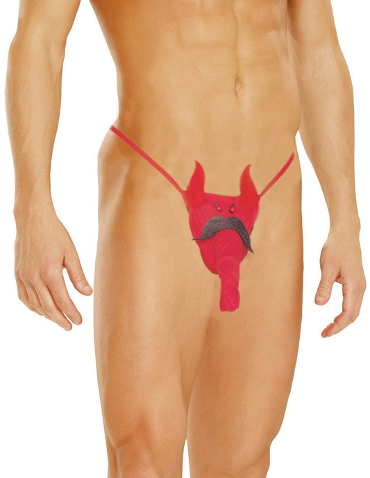 Elegant Moments Men's Devil Pouch Thong - Lingerie - Mens Underwear