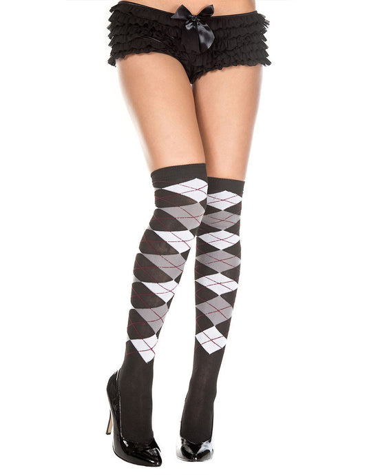 Hustler Lingerie Argyle Thigh Highs