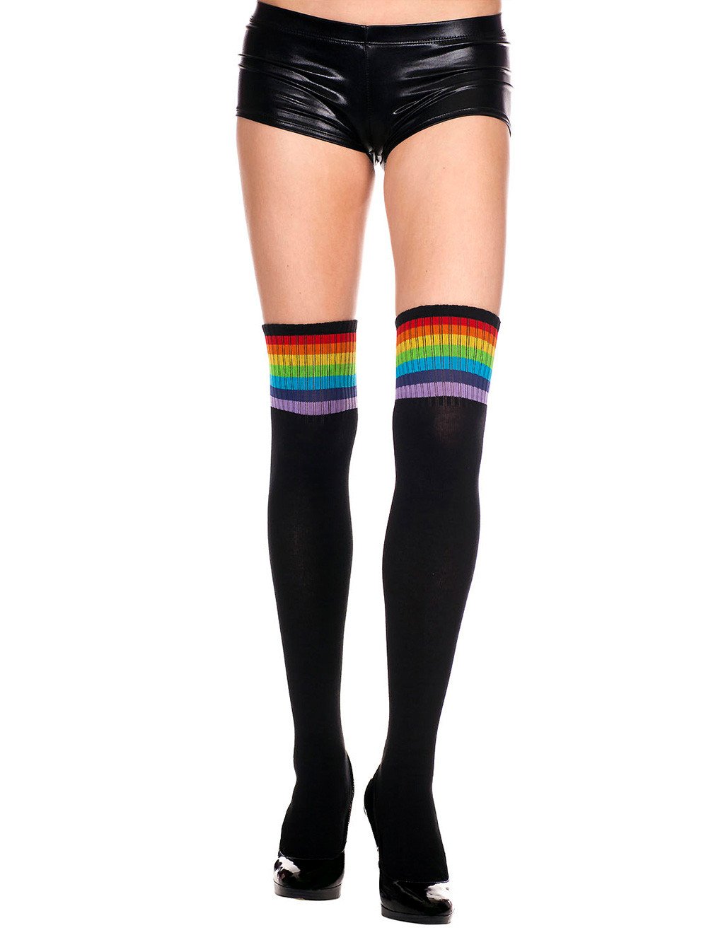 Hustler Lingerie Rainbow Striped Top Thigh High 