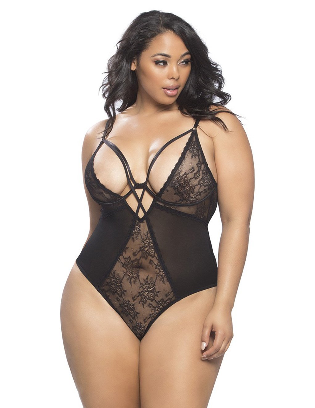 Oh La La Cheri Strappy Top Mesh Teddy - Lingerie - Teddys