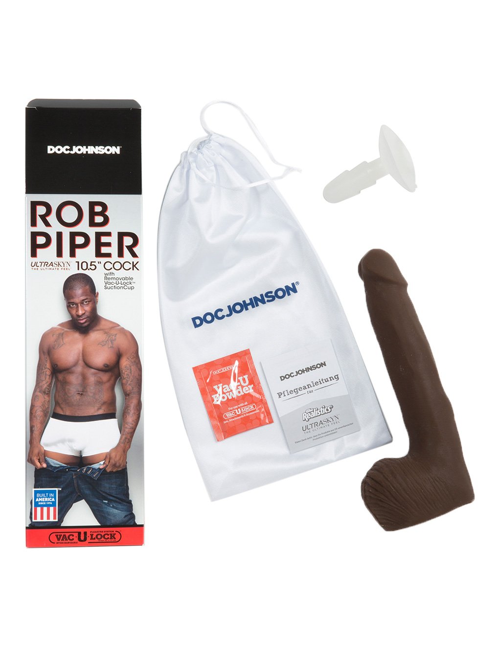 Vac-U-Lock Doc Johnson Rob Piper UltraSKyn 10.5 Cock with Removable Suction