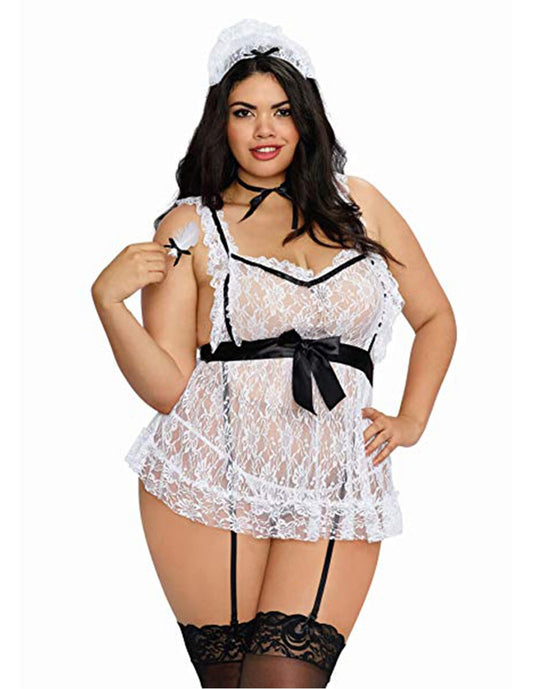 Dream Girl To Tease French Maid Lingerie Costume Set