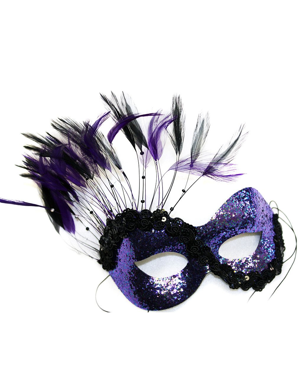 Affinity Sequin Glitter Masquerade Mask Purple - Accessories - Headgear