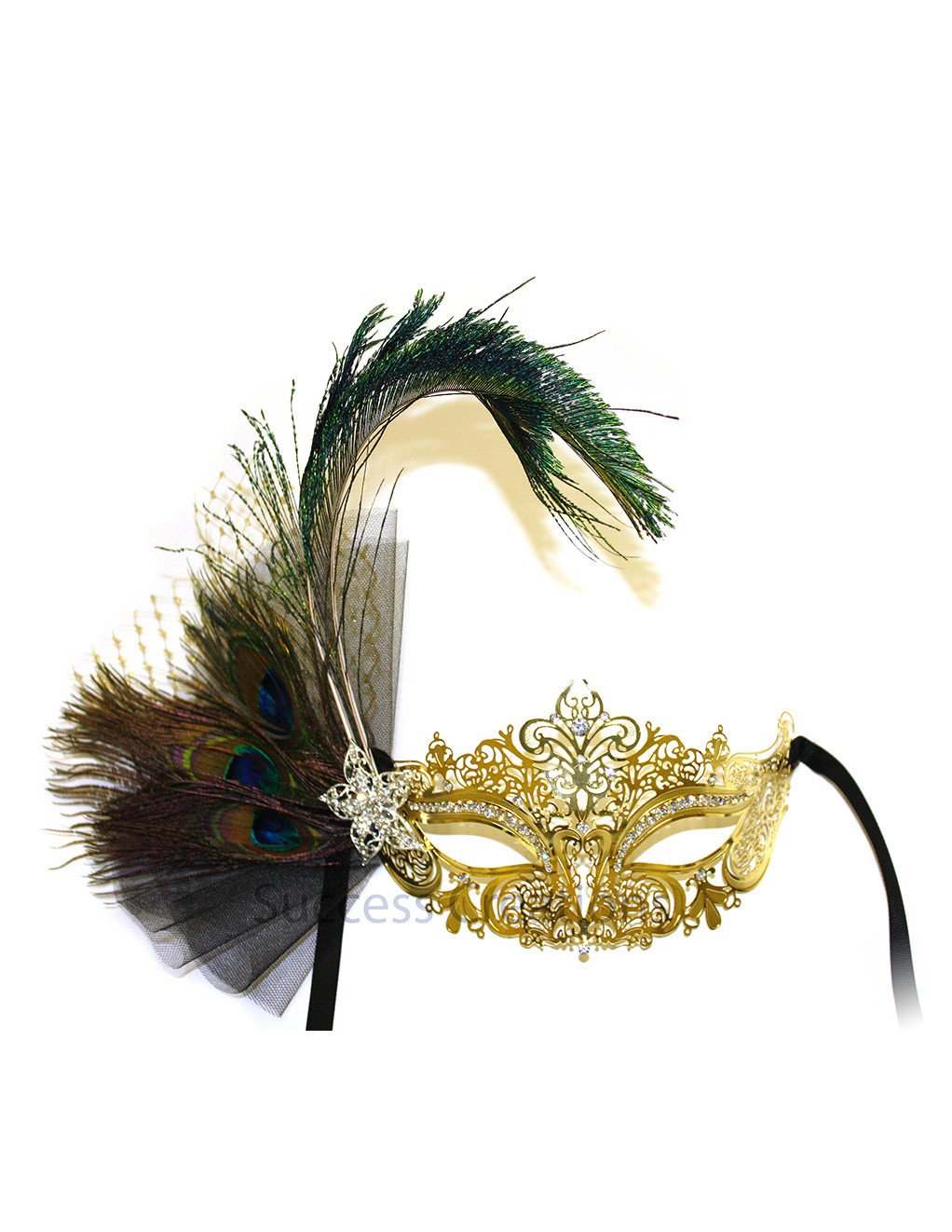 Janelle Laser Cut Metal Masquerade Mask - Accessories - Headgear